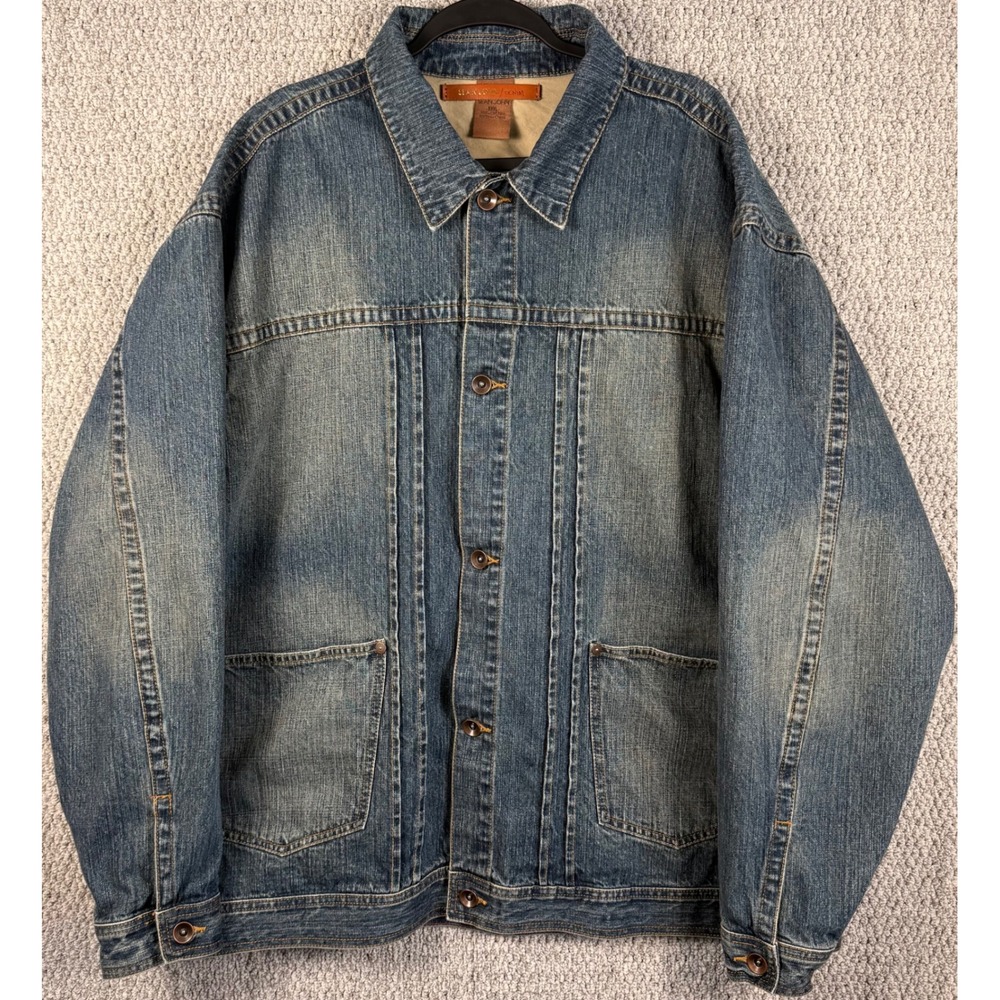 VTG Y2K Sean John Denim Jacket Mens XXL 2XL Blue Baggy Hip Hop Rap Jean Coat